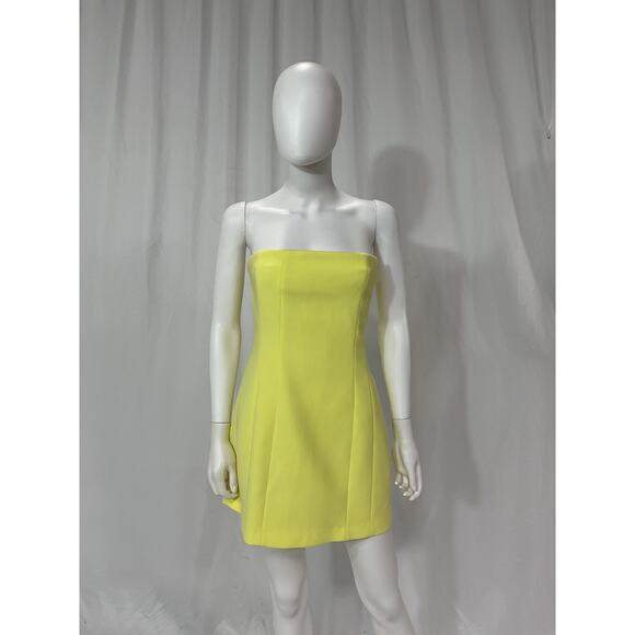 A.L.C. 'Elsie' Yellow Crepe Dress Size 10 - Picture 2 of 5